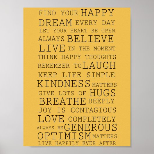 Positieve gedachten Inspirerend woorden Poster (Voorkant)