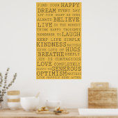 Positieve gedachten Inspirerend woorden Poster (Keuken)