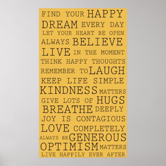 Positieve gedachten Inspirerend woorden Poster (Voorkant)