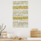 Positieve gedachten Inspirerend woorden Poster (Keuken)