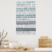 Positieve gedachten Inspirerend woorden Poster (Keuken)