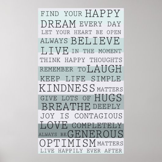 Positieve gedachten Inspirerend woorden Poster (Voorkant)