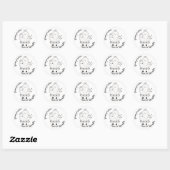 Positieve gedachten kweken // Funny Cacti Doodle Ronde Sticker (Vel)