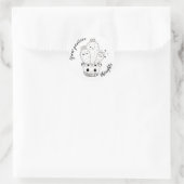 Positieve gedachten kweken // Funny Cacti Doodle Ronde Sticker (Tas)