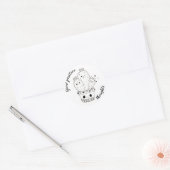 Positieve gedachten kweken // Funny Cacti Doodle Ronde Sticker (Envelop)