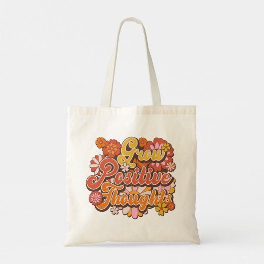 Positieve gedachten kweken, Retro Boho Vibes Tote Bag (Achterkant)