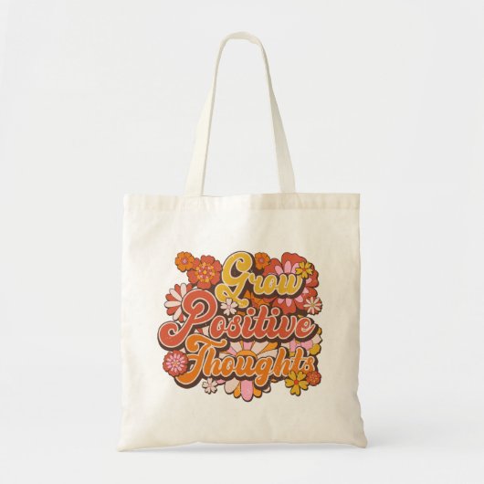 Positieve gedachten kweken, Retro Boho Vibes Tote Bag (Voorkant)