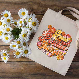 Positieve gedachten kweken, Retro  Boho Vibes Tote Bag