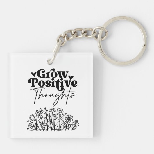 Positieve gedachten laten groeien sleutelhanger (Achterkant)