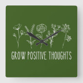 Positieve gedachten over esthetische vierkante wan vierkante klok (Voorkant)