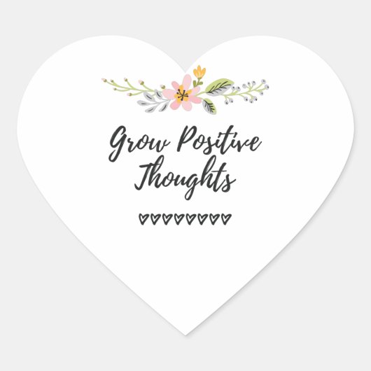 Positieve gedachten persoonlijke groei hart sticker (Voorkant)