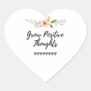 Positieve gedachten persoonlijke groei hart sticker