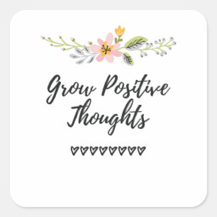 Positieve gedachten persoonlijke groei vierkante sticker