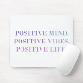 Positieve gedachten, Vibes, Life (Paars - blauw) q Muismat (Met muis)