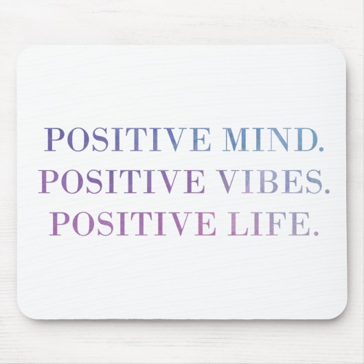 Positieve gedachten, Vibes, Life (Paars - blauw) q Muismat (Voorkant)