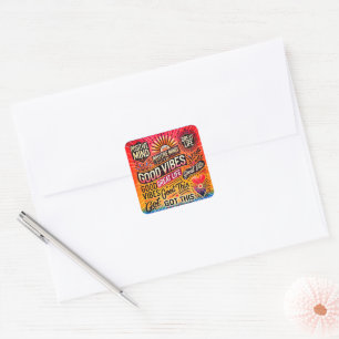 Positieve geest, geweldig leven, kreeg dit - verhe vierkante sticker