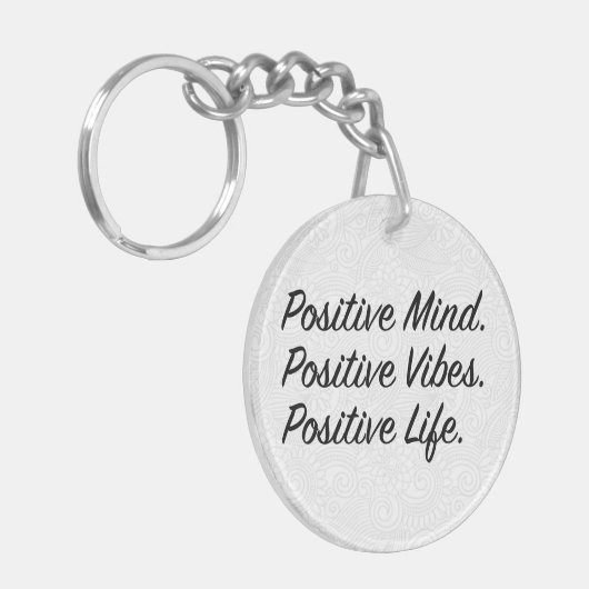 Positieve geest. Positieve Vibes. Positief leven. Sleutelhanger (Voorkant Links)