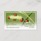 Positieve gelukshadybugs voor gezond welzijn visitekaartje (Achterkant)