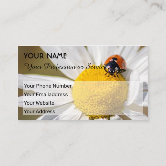 Positieve gelukshadybugs voor gezond welzijn visitekaartje (Achterkant)