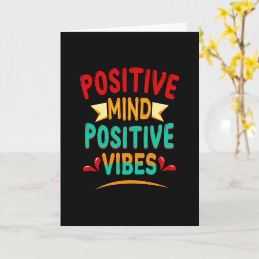 Positieve gemoedspositieve vibes kaart (Gele Bloem)