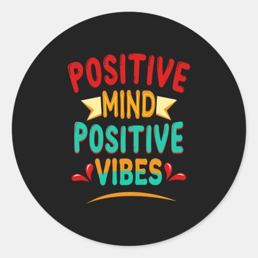 Positieve gemoedspositieve vibes ronde sticker (Voorkant)