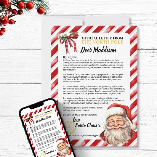 Positieve Gepersonaliseerde Leuke Kinderbrief Aan Feestdagenkaart