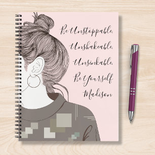 Positieve Gezegden inspireren meisjes modern geper Notitieboek