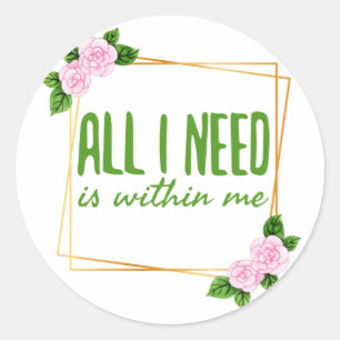 positieve gezegden voor motivatie ronde sticker