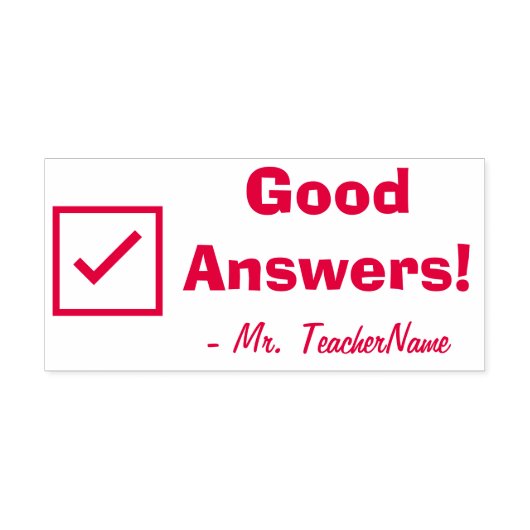 Positieve "Goede Antwoorden!" Feedback Rubberstemp Zelfinktende Stempel (Design)