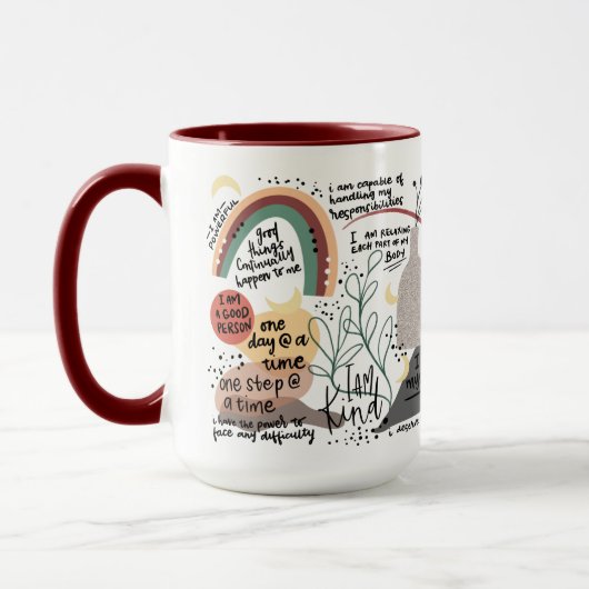 Positieve grafische kaart met Self Love Affirmatio Mok (Links)