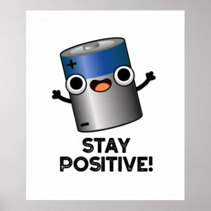 Positieve grappige accuduur poster