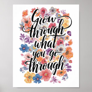 Positieve Groei en Motivatie Typografie Poster
