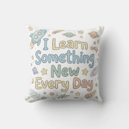 Positieve groeiquote voor kinderen Leer elke dag Kussen