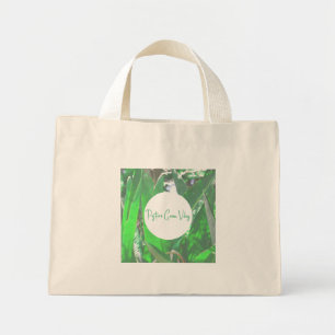 Positieve groene vleugelpalm laat Bleke pasta over Mini Tote Bag