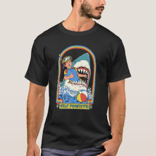 Positieve haaienaanval  Retro Comedy Fu T-shirt