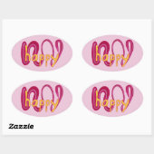 Positieve Happy Word Stickers Geel Roze Magenta (Vel)