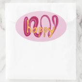 Positieve Happy Word Stickers Geel Roze Magenta (Tas)