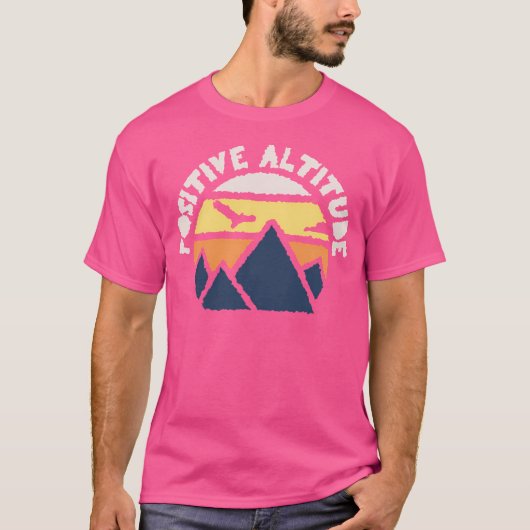 Positieve hoogte-bergscène t-shirt (Voorkant)
