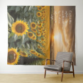 Positieve hoopvolle Zonnebloemen Sunrise Tapestry Wandkleed (In Situ (horizontaal))
