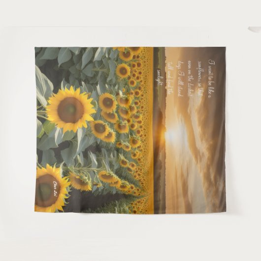 Positieve hoopvolle Zonnebloemen Sunrise Tapestry Wandkleed (Voorkant (horizontaal))