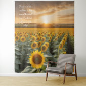 Positieve hoopvolle Zonnebloemen Sunrise Tapestry Wandkleed (In situ)