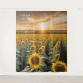 Positieve hoopvolle Zonnebloemen Sunrise Tapestry Wandkleed (Voorkant)