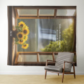 Positieve hoopvolle Zonnebloemen waterval Tapestry Wandkleed (In Situ (horizontaal))