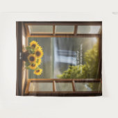 Positieve hoopvolle Zonnebloemen waterval Tapestry Wandkleed (Voorkant (horizontaal))