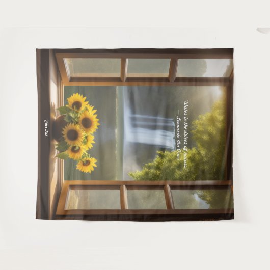 Positieve hoopvolle Zonnebloemen waterval Tapestry Wandkleed (Voorkant (horizontaal))