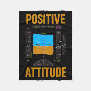 Positieve houding grappige piloot vliegtuig instru fleece deken
