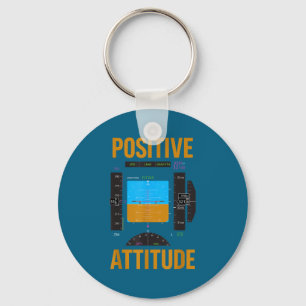 Positieve houding grappige piloot vliegtuig instru sleutelhanger