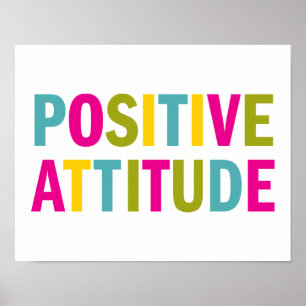 Positieve houding in heldere kleuren poster