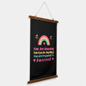 positieve houding inspirerend vibes citeert hangend wandkleed (Gebogen)