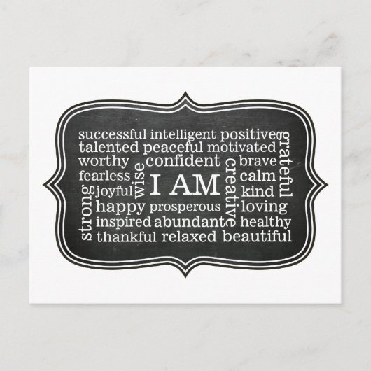 Positieve IK BEN dagelijkse affirmaties voor succe Briefkaart (Voorkant)
